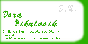 dora mikulasik business card